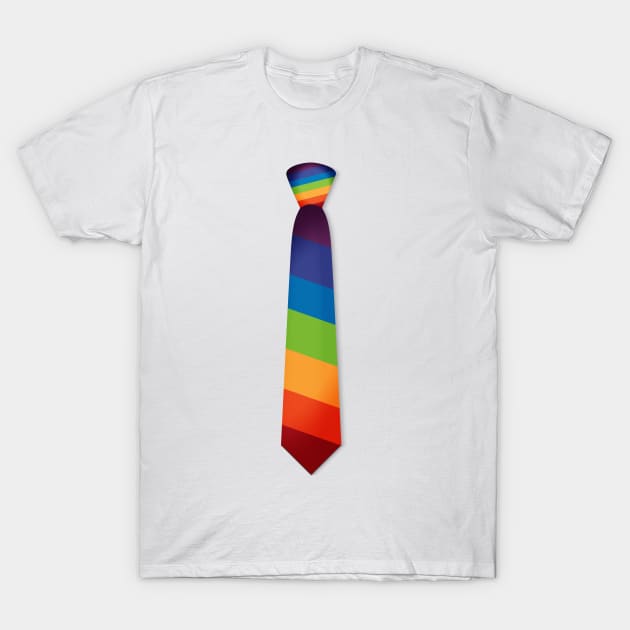 Equality LGBT Gay Lesbian Pride Tie Rainbow Flag T-Shirt by macshoptee